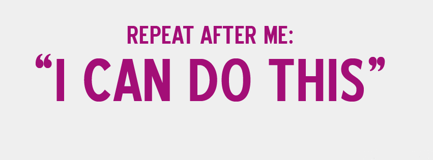 Мотивационная надпись Repeat after me: I can do this на светлом фоне